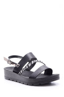 Women's Silver Zebra Detailed Sandals | Derimod Women's Silver Zebra Detailed Sandals | Derimod