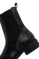 Women's Black Leather Zippered Chelsea Boots | Derimod Women's Black Leather Zippered Chelsea Boots | Derimod