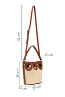 Woman Beige Long-Strap Wicker Shoulder Bag | Derimod Woman Beige Long-Strap Wicker Shoulder Bag | Derimod