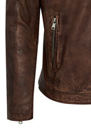 Immobile Men's Brown Sport Leather Jacket | Derimod Immobile Men's Brown Sport Leather Jacket | Derimod