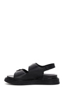Women's Black Double Buckle Leather Comfort Sandals | Derimod Women's Black Double Buckle Leather Comfort Sandals | Derimod