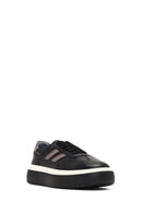 Women's Black Lace-Up Thick-Soled Leather Sneaker | Derimod Women's Black Lace-Up Thick-Soled Leather Sneaker | Derimod