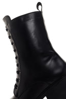 Women's Black Heeled Zippered Classic Leather Boots | Derimod Women's Black Heeled Zippered Classic Leather Boots | Derimod
