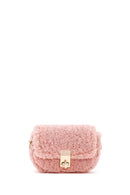 Women's Pink Plush Mini Crossbody Bag | Derimod Women's Pink Plush Mini Crossbody Bag | Derimod