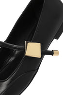 Women's Black Buckle Detailed Leather Ballerinas | Derimod Women's Black Buckle Detailed Leather Ballerinas | Derimod