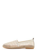 Women's Cream Leather Espadrilles | Derimod Women's Cream Leather Espadrilles | Derimod