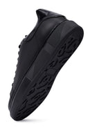 Men's Black Lace-Up Thick Sole Leather Sneakers | Derimod Men's Black Lace-Up Thick Sole Leather Sneakers | Derimod