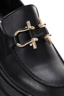 Kadın Siyah Deri Kalın Tabanlı Maskülen Loafer | Derimod Kadın Siyah Deri Kalın Tabanlı Maskülen Loafer | Derimod