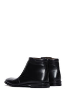 Men's Black Zippered Leather Classic Boots | Derimod Men's Black Zippered Leather Classic Boots | Derimod