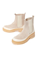 Women's Gray Suede Leather Chelsea Boots | Derimod Women's Gray Suede Leather Chelsea Boots | Derimod