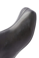 Women's Black Zippered Thick Heeled Leather Boots | Derimod Women's Black Zippered Thick Heeled Leather Boots | Derimod