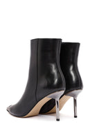 Women's Black Metal Detailed Thin High Heel Leather Boots | Derimod Women's Black Metal Detailed Thin High Heel Leather Boots | Derimod