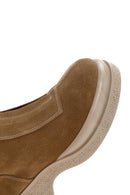 Women's Tan Suede Leather Zippered Thick Soled Casual Boots | Derimod Women's Tan Suede Leather Zippered Thick Soled Casual Boots | Derimod