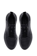 Men's Black Lace-Up Leather Casual Sneakers | Derimod Men's Black Lace-Up Leather Casual Sneakers | Derimod