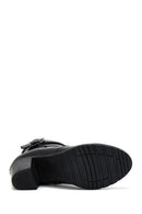 Women's Leather Buckle Heeled Boots | Derimod Women's Leather Buckle Heeled Boots | Derimod