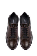 Men's Brown Lace-Up Leather Casual Sneaker | Derimod Men's Brown Lace-Up Leather Casual Sneaker | Derimod