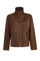 Barcelona Woman Brown Short Suede Jacket | Derimod Barcelona Woman Brown Short Suede Jacket | Derimod