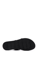 Women's Black Double Buckled Patterned Slippers | Derimod Women's Black Double Buckled Patterned Slippers | Derimod