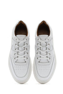 Erkek Beyaz Bağcıklı Deri Sneaker | Derimod Erkek Beyaz Bağcıklı Deri Sneaker | Derimod