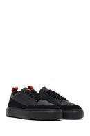 Erkek Siyah Bağcıklı Kalın Tabanlı Deri Sneaker | Derimod Erkek Siyah Bağcıklı Kalın Tabanlı Deri Sneaker | Derimod