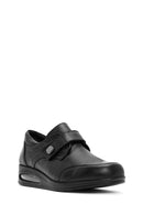 Women's Black Strappy Wedge Heel Leather Comfort Shoes | Derimod Women's Black Strappy Wedge Heel Leather Comfort Shoes | Derimod