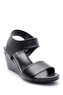 Women's Leather Wedge Heeled Sandals | Derimod Women's Leather Wedge Heeled Sandals | Derimod