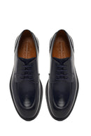 Men's Navy Blue Lace-up Leather Casual Shoes | Derimod Men's Navy Blue Lace-up Leather Casual Shoes | Derimod