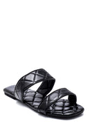Women's Black Quilted Flat Slippers | Derimod Women's Black Quilted Flat Slippers | Derimod