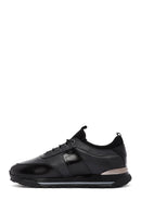 Erkek Siyah Bağcıklı Deri Casual Sneaker | Derimod Erkek Siyah Bağcıklı Deri Casual Sneaker | Derimod