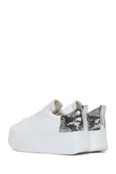 Women's White Thick Sole Lace Up Leather Sneaker | Derimod Women's White Thick Sole Lace Up Leather Sneaker | Derimod