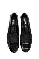 Kadın Siyah Deri Tokalı Babet | Derimod Kadın Siyah Deri Tokalı Babet | Derimod