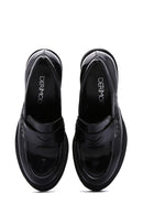 Women's Black Patent Leather Heeled Loafer | Derimod Women's Black Patent Leather Heeled Loafer | Derimod
