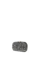 Woman Silver Chain Strap Sequin Mini Box Evening Bag | Derimod Woman Silver Chain Strap Sequin Mini Box Evening Bag | Derimod