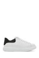 Men's White Lace-up Thick-Sole Leather Sneaker | Derimod Men's White Lace-up Thick-Sole Leather Sneaker | Derimod