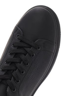 Erkek Siyah Bağcıklı Deri Sneaker | Derimod Erkek Siyah Bağcıklı Deri Sneaker | Derimod