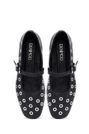 Woman Black Buckle Leather Babet | Derimod Woman Black Buckle Leather Babet | Derimod