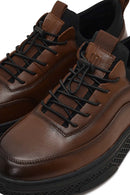 Erkek Kahverengi Bağcıklı Kalın Tabanlı Deri Sneaker | Derimod Erkek Kahverengi Bağcıklı Kalın Tabanlı Deri Sneaker | Derimod