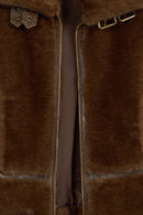 Sevilla Woman Brown Notched Collar Teddy Coats | Derimod Sevilla Woman Brown Notched Collar Teddy Coats | Derimod