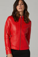 Latoya Women's Leather Jacket | Derimod Latoya Women's Leather Jacket | Derimod