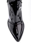 Women's Leather Patent Leather Heeled Boots | Derimod Women's Leather Patent Leather Heeled Boots | Derimod