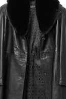 Christina Women's Black Fur Long Leather Coat | Derimod Christina Women's Black Fur Long Leather Coat | Derimod