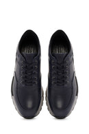 Erkek Lacivert Bağcıklı Deri Casual Sneaker | Derimod Erkek Lacivert Bağcıklı Deri Casual Sneaker | Derimod