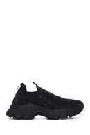 Women's Black Stone Thick Soled Sneaker | Derimod Women's Black Stone Thick Soled Sneaker | Derimod