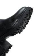 Women's Black Zippered Thick Heeled Leather Boots | Derimod Women's Black Zippered Thick Heeled Leather Boots | Derimod