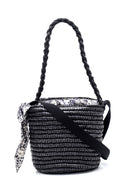 Women's Straw Handbag with Accessory Detail | Derimod Women's Straw Handbag with Accessory Detail | Derimod