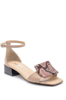 Women's Mink Leather Thick Low Heel Sandals | Derimod Women's Mink Leather Thick Low Heel Sandals | Derimod