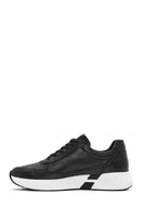 Erkek Siyah Bağcıklı Kalın Tabanlı Deri Sneaker | Derimod Erkek Siyah Bağcıklı Kalın Tabanlı Deri Sneaker | Derimod