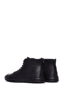 Men's Black Leather High Top Sneaker | Derimod Men's Black Leather High Top Sneaker | Derimod