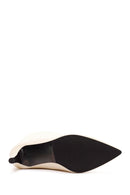 Women's Cream Thin Heel Leather Boots | Derimod Women's Cream Thin Heel Leather Boots | Derimod