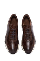 Erkek Kahverengi Deri Desenli Sneaker | Derimod Erkek Kahverengi Deri Desenli Sneaker | Derimod